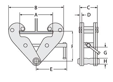 Girder Clamp Black for entertainment industry drawing