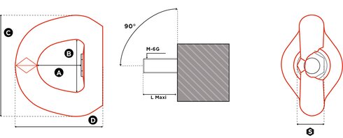 Female Swivel eye bolt Codipro FE SEB UP drawing