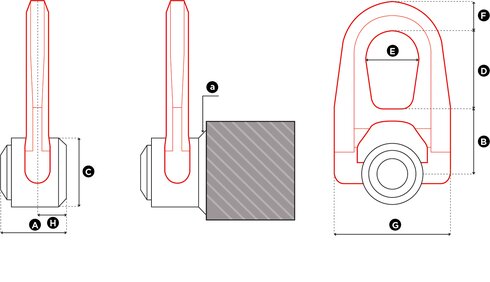 Weld-on Swivel Hoist Ring Codipro WE DSR blueprint