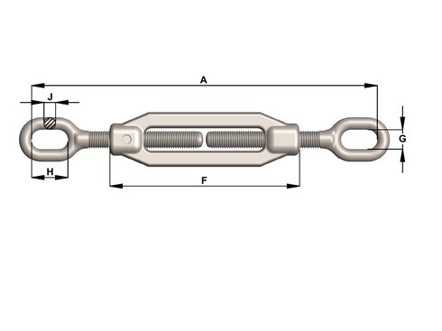Townley turnbuckle eye-eye drawing and specifications