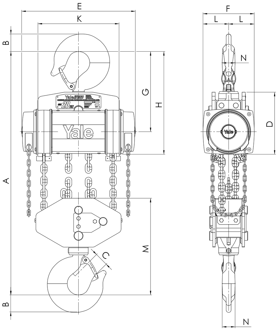 Yalelift 360 Hand Chain Hoist Certex Australia 3611