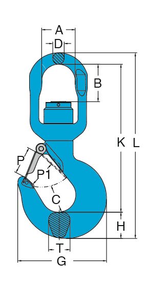 Alloy Swivel Bearing Hoist Hook 8-175N specifications
