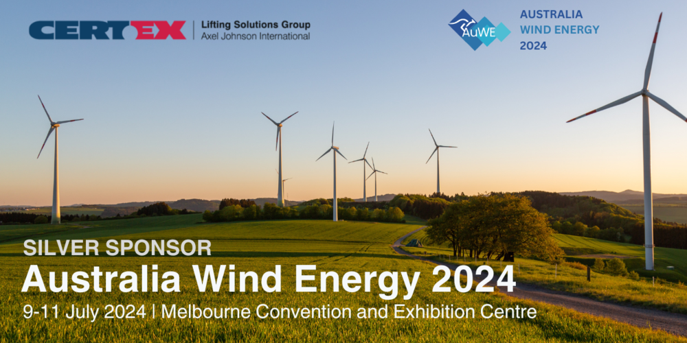 CERTEX Lifting Is a Proud Sponsor of the Australia Wind Energy 2024 Conference